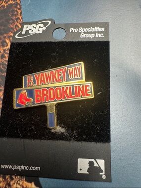 B. Yawkey Way Brookline Red & Blue Enamel Pin (PSG)